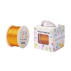 Золотистый Нейлоновая нить, для китайского решений узлов, круглые, золотые, 1 мм, о 100yards / рулон (91.44 м / рулон), 300 фут / рулон