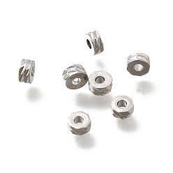 Платина Латунные бусины, без кадмия, без никеля и без свинца, колонка, платина, 4x2 мм, отверстие : 1.4 мм