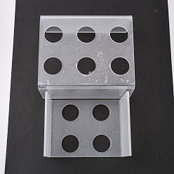 Прозрачный 2шт. прямоугольник 4 и 6 отверстия акриловая подставка для дисплея, для демонстрации мороженого или торта, прозрачные, 19.5x16x9 см