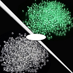 Белый Светящиеся прозрачные круглые стеклянные бусины, ювелирные аксессуары своими руками, светящиеся в темноте бусы, белые, 3 мм, 450 г