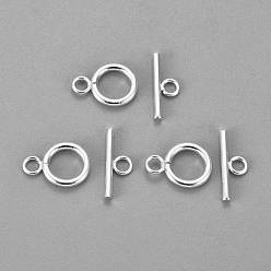 Silver 304 Stainless Steel Toggle Clasps, Silver, Ring: 16.5x12x2mm, Hole: 3mm, Bar: 18x7x2mm, Hole: 3mm
