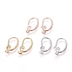 (52) Непрозрачная лаванда Латунные крючки для сережек, с горизонтальной петлей, разноцветные, 19x10.5x1.5 мм, отверстие : 1.5 мм, 18 датчик, штифты : 1 мм