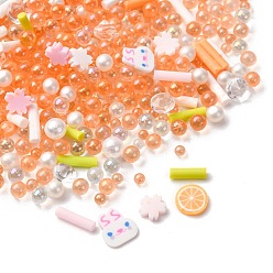 Оранжевый Кабошоны из полимерной глины ручной работы и пластиковые бусины для изготовления фурнитуры для бижутерии своими руками, разнообразные, оранжевые, 2~8x2~7x0.5~5.5 мм