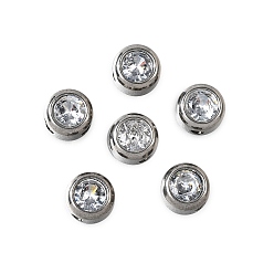 Нержавеющая Сталь Цвет 201 из нержавеющей стали горный хрусталь бисер, плоско-круглые, кристалл, цвет нержавеющей стали, 6x4 мм, отверстие : 1.4 мм