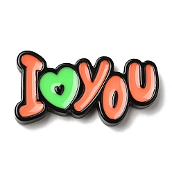 Темно-Оранжевый Непрозрачные кабошоны из смолы, слова я тебя люблю, темно-оранжевый, 21x42.5x5 мм