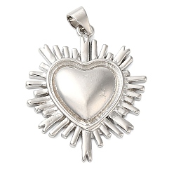 Платина Латунные подвески, без кадмия и без свинца, сердце, платина, 30x24x4 мм, отверстие : 4x5 мм