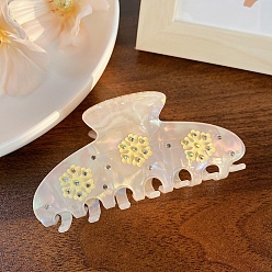 Светло-желтый Заколки для волос в виде когтей из ацетата целлюлозы (смола) в виде снежинок, аксессуары для волос для девочек и женщин, светло-желтый, 50x100 мм