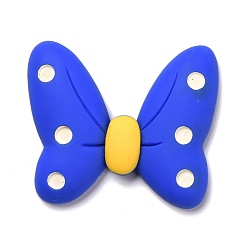 Blue Opaque Resin Cabochons, Bowknot, Blue, 40x47x8mm
