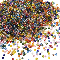 (52) Непрозрачная лаванда 3000 шт. Стеклянные бусины, серебряная линия круглое отверстие, круглые бусинки, разноцветные, 4 мм, отверстие : 1.5 мм