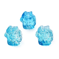 Темно-Голубой Стеклянные бусины, лиса, глубокое синее небо, 20x19x15 мм, отверстие : 1.2 мм