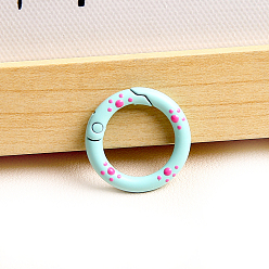 Бледно-бирюзовый Кольца пружинных затворов, окрашенные распылением железной эмали, кольцо, бледные бирюзовая, 25 мм