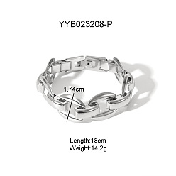 Нержавеющая Сталь Цвет 304 браслеты-цепочки из нержавеющей стали с овальными звеньями для унисекс, цвет нержавеющей стали, 7-1/8 дюйм (18 см)