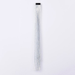 Silbern Silberfarbig Mode Damen Haarklammern, mit Pet & Braid Nylon Metallic Cord Haar Perücken, Silbern Silberfarbig, 500x35 mm