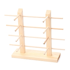 BurlyWood Wooden Displays for Eyeglasses, Double Row 8 Pairs, for Desktop, Home Decorative, Women, Man, BurlyWood, 14.3x34.5x29.7cm