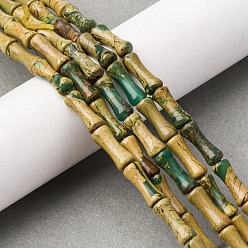 Природный Драгоценный Камень Нити бусин из натурального камня вердит, бамбуковая форма, 12x5 мм, отверстие : 0.8 мм, около 31 шт / нитка, 15.28 дюйм (38.8 см)