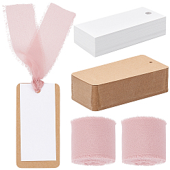 Flamingo Paper Blank Card, with Faux Suede Cord, Rectangle, Flamingo, 90x40x0.1mm, Hole: 7mm
