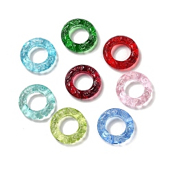 Mixed Color Transparent Glass Linking Ring, Mixed Color, 25x6mm