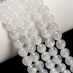 Rainbow Moonstone Бусины из натурального радужного лунного камня, круглые, 5~6 мм, отверстие : 0.7~0.8 мм, около 75~76 шт / нитка, 15.67~15.87 дюйм (39.8~40.3 см)