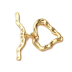 Настоящее золото 18K Латуни Переключить застежками, без никеля , стойки покрытие, чеканное текстурированное сердце, реальный 18 k позолоченный, 24.5 мм