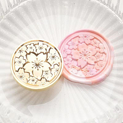 Цветок Головка штампа из сплава с сургучной печатью золотого тона, для приглашений, конверты, подарочная упаковка, цветок, 16~30x18~30 мм