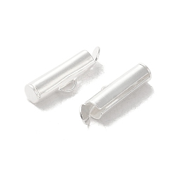 Посеребрённый Латуни мозг заканчивается, колонка, 925 серебро покрытием, 15x4 мм, отверстие : 1.5 мм, внутренний диаметр: 3 мм