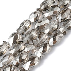 Серый Прозрачные стеклянные бусины гальваническим пряди, гальваническое покрытие, граненые, рыба, серые, 10.5x6x5 мм, отверстие : 1.4 мм, около 55 шт / нитка, 21.97 дюйм (55.8 см)