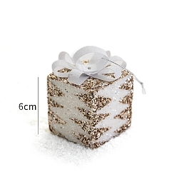 Светло-коричневый Рождественские блестящие пенопластовые подарочные коробки, подвесные украшения, для подвесных украшений на елку, загар, 60 мм