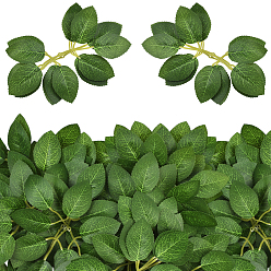 Зеленый 50 шт. искусственные лепестки роз из пластика и ткани со стеблями, для букета своими руками, цветочный венок, гирлянды, аксессуары, зелёные, 180x105x30 мм