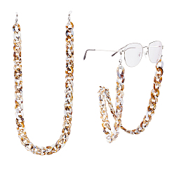 Светло-коричневый Цепочки для очков, шейный ремешок для очков, с акриловыми цепями для бордюров, 304 застежки-лобстеры из нержавеющей стали и концы резиновых петель, загар, 30.7 дюйм (78 см)