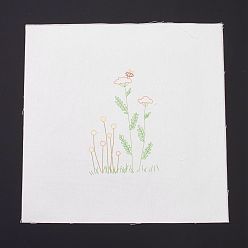 Цветок Ткань для вышивки своими руками с убираемым рисунком, ткань для вышивки, квадратный, цветочным узором, 28x27.6x0.05 см