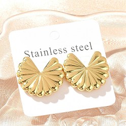 Золотой 304 серьги-гвоздики из нержавеющей стали для женщин, цветок, золотые, 25x23 мм