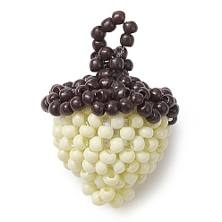 Кукурузный Шелк Подвески из бисера в виде желудей, подвески из бисера, цвет колоса кукурузы, 26.5x18.5 мм, отверстие : 2.5 мм