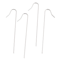 Stainless Steel Color Tarnish Resistant 304 Stainless Steel Earring Hooks, Stainless Steel Color, 75x17mm, 20 Gauge, Pin: 0.8mm