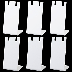 Белый 10шт. акриловые подставки для ожерелий в форме буквы L, прямоугольные, белые, 8.35x4.35x8.45 см