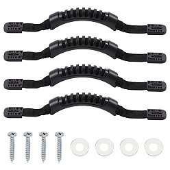 Черный Ручки для лодок-долблёнок из ПВХ, с железным винтом, чёрные, 288x31x25.5 мм, Отверстие : 4.5 мм & 8.5x5.5 мм