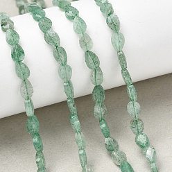 Клубничный Кварц Натуральный зеленый клубника кварц бисер нити, слеза, граненые, 6x4x2.5 мм, отверстие : 0.6 мм, около 62~68 шт / нитка, 15.16~15.55'' (38.5~39.5 см)
