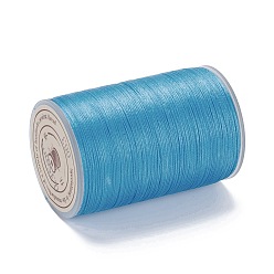 Dodger Blue Round Waxed Polyester Thread String, Micro Macrame Cord, Twisted Cord, for Leather Sewing Stitching, Dodger Blue, 0.3~0.4mm, about 174.98 Yards(160m)/Roll