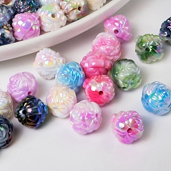 (52) Непрозрачная лаванда Uv акриловые покрытия бусины, цветок, разноцветные, 16 мм, отверстие : 2.4 мм