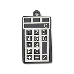 Black 304 Stainless Steel Pendants, Calculator Charms, Polishing, Ion Plating(IP), Black, 26x13.5x1.5mm, Hole: 1.9mm