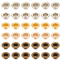Mixed Color Iron Grommet Eyelet Findings, for Bag Making, Flat Round, Mixed Color, 10x4.7~4.9mm, Hole: 4.8~5mm, 20pcs/bag, 6bags