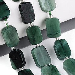 Fuchsite Бусины из натурального фуксита, с бисером, прямоугольные, 9.5~14x7~10x4~6.5 мм, отверстие : 0.8~1 мм, около 12~15 шт / нитка, 6.69~8.07'' (17~20.5 см)