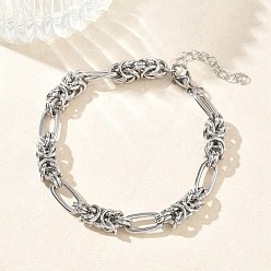 Нержавеющая Сталь Цвет Унисекс 304 браслеты из нержавеющей стали в византийском стиле, цвет нержавеющей стали, 6.69 дюйм (17 см)