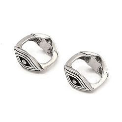 Античное Серебро Стойки обшивки латунные кольца связывая, долговечный, без свинца и без кадмия, квадратный глаз, античное серебро, 10.5x10x5 мм, внутренний диаметр: 7.5x6.5 мм