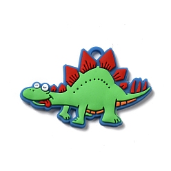 Лайм Подвески из пвх, динозавр, желто-зеленые, 31.5x50x3 мм, отверстие : 3.8 мм