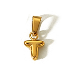 Letter T Амулеты из нержавеющей стали, золотые, буквенное очарование с инициалами, Письмо T, 10x6 мм