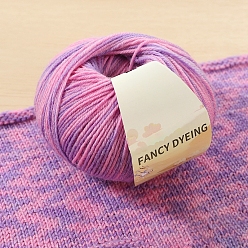 Ярко-Розовый Шерстяная радужная сегментная окрашенная пряжа для вязания, для одежды шарфы свитера шали шапки, ярко-розовый, 0.5~1 мм, около 125.77 ярдов (115 м) / моток