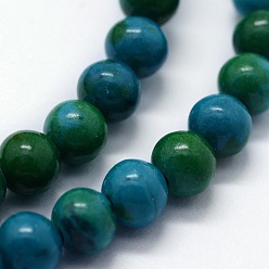 Chrysocolla Synthetic Chrysocolla Beads Strands, Round, 10mm, Hole: 1mm, about 37pcs/strand,  14.76 inch(37.5cm)