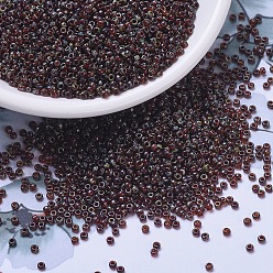 (RR4503) Прозрачный Огненно-красный Пикассо Миюки круглые бусины рокайль, японский бисер, 11/0, (rr 4503) прозрачный огненно-красный пикассо, 2x1.3 мм, отверстия : 0.8 mm, около 50000 шт / фунт