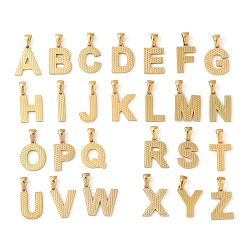 Letter A~Z 26шт. вакуумное покрытие pvd 304 подвески из нержавеющей стали, золотые, буквенное очарование, Письмо ~ Z, 15.5~17x4~18x1.5 мм, отверстие : 5x3 мм