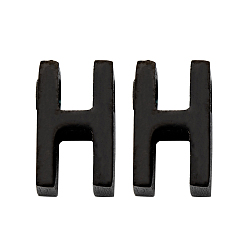 Letter H 304 подвески из нержавеющей стали с ионным покрытием (IP), алфавит, электрофорез черный, letter.h, 8x5x3 мм, отверстие : 1.8 мм